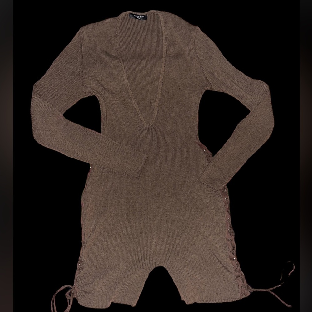 Pretty knit long sleeve romper